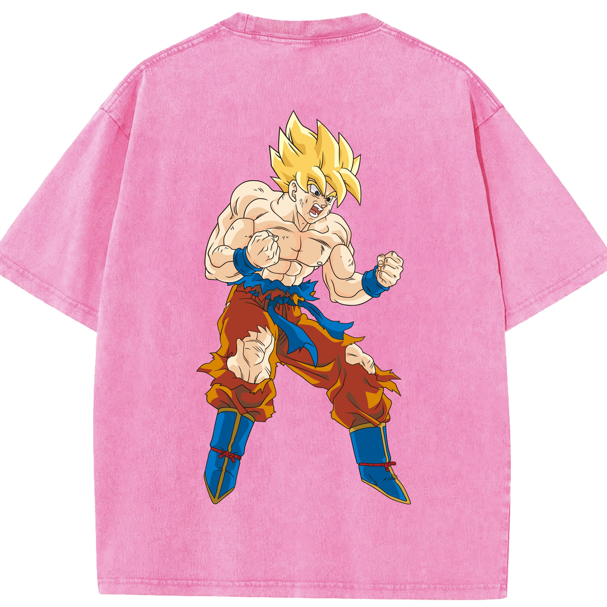（画像用） ドラゴンボール 孫悟空（そん ごくう）Son Goku カカロット DRAGON BALL Kakarotto 綿100% ヴィンテージ風 半袖Tシャツ（背面プリント）
